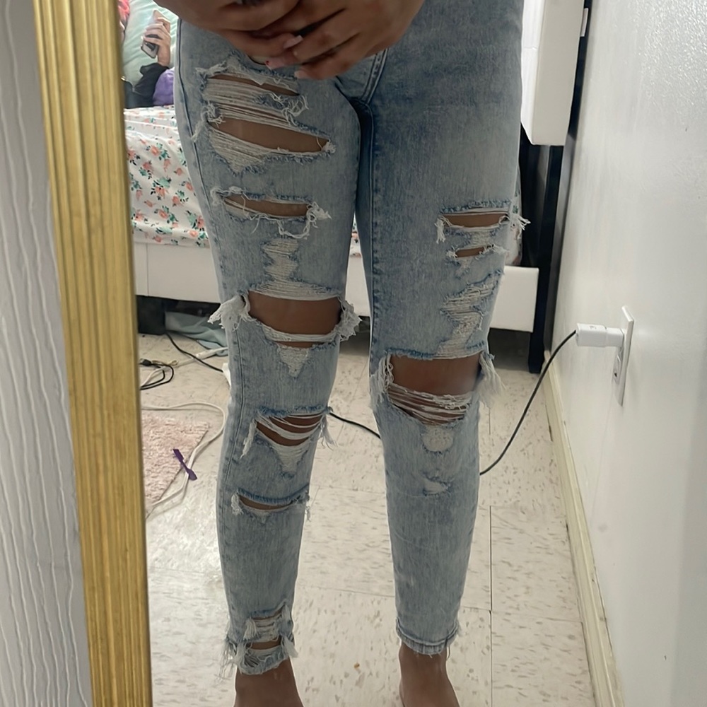 american eagle super high rise skinny jeans